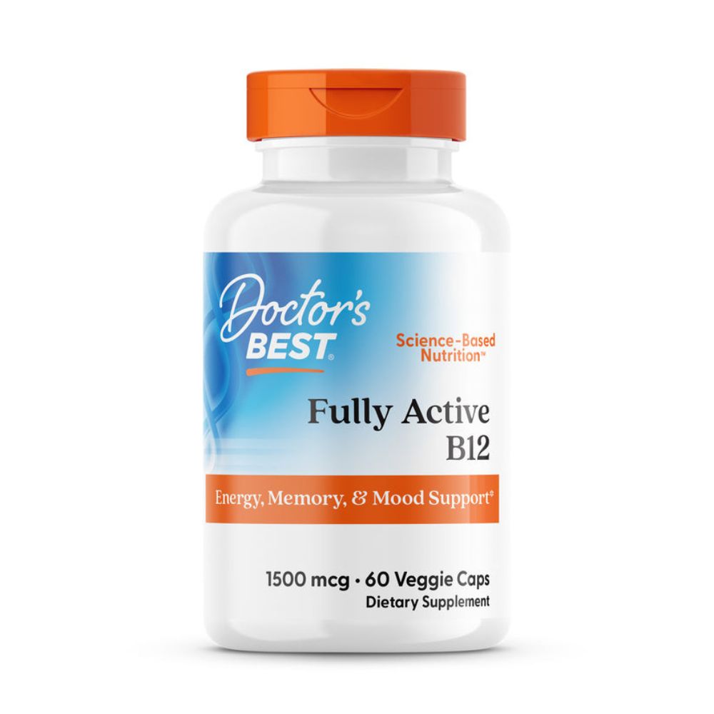 Doctor's Best Fully Active B12, 60 Veggie Capsules, 1500 mcg 5000 IU, Boosts Energy Levels