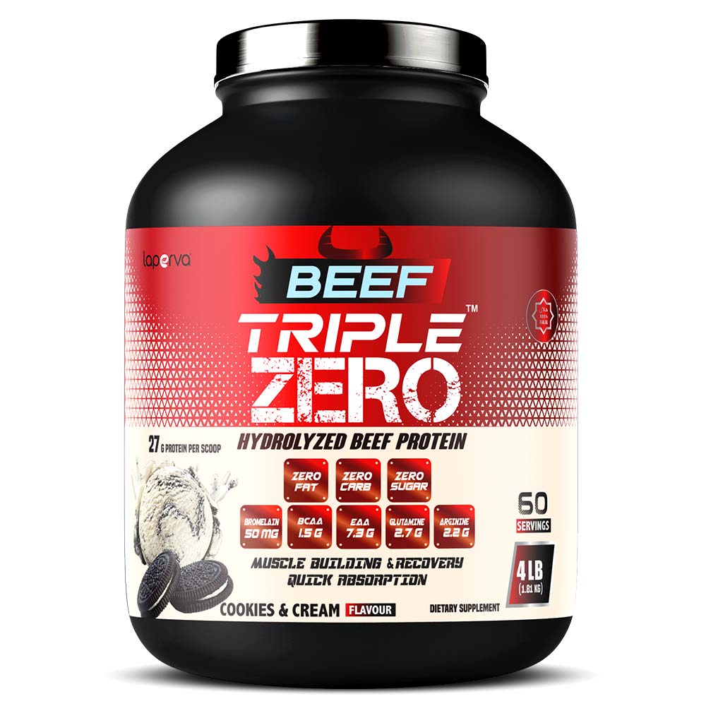 Laperva Beef Triple Zero Hydrolyzed, 4 LB, Halal Certified, 0 carb & 0 fat & 0 sugar