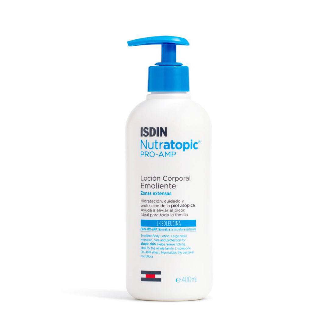 ISDIN Nutratopic Pro AMP Body Lotion, 400 Ml, Moisturizes Skin, Soothes Atopic Skin