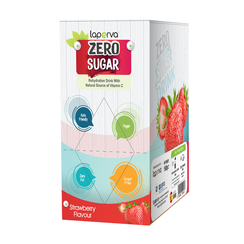 Laperva Zero Sugar Drink, Strawberry, 15 Sachets, Low Calories, Artificial Colour Free