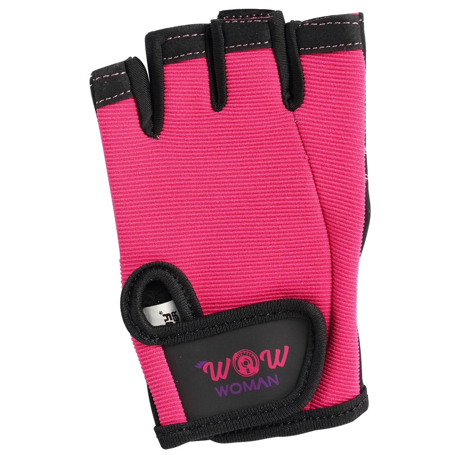 Wow Woman Trainer Gloves, Pink, M, Hand Sizing Control Tape, Extended Fingertips for Easy Glove Removal