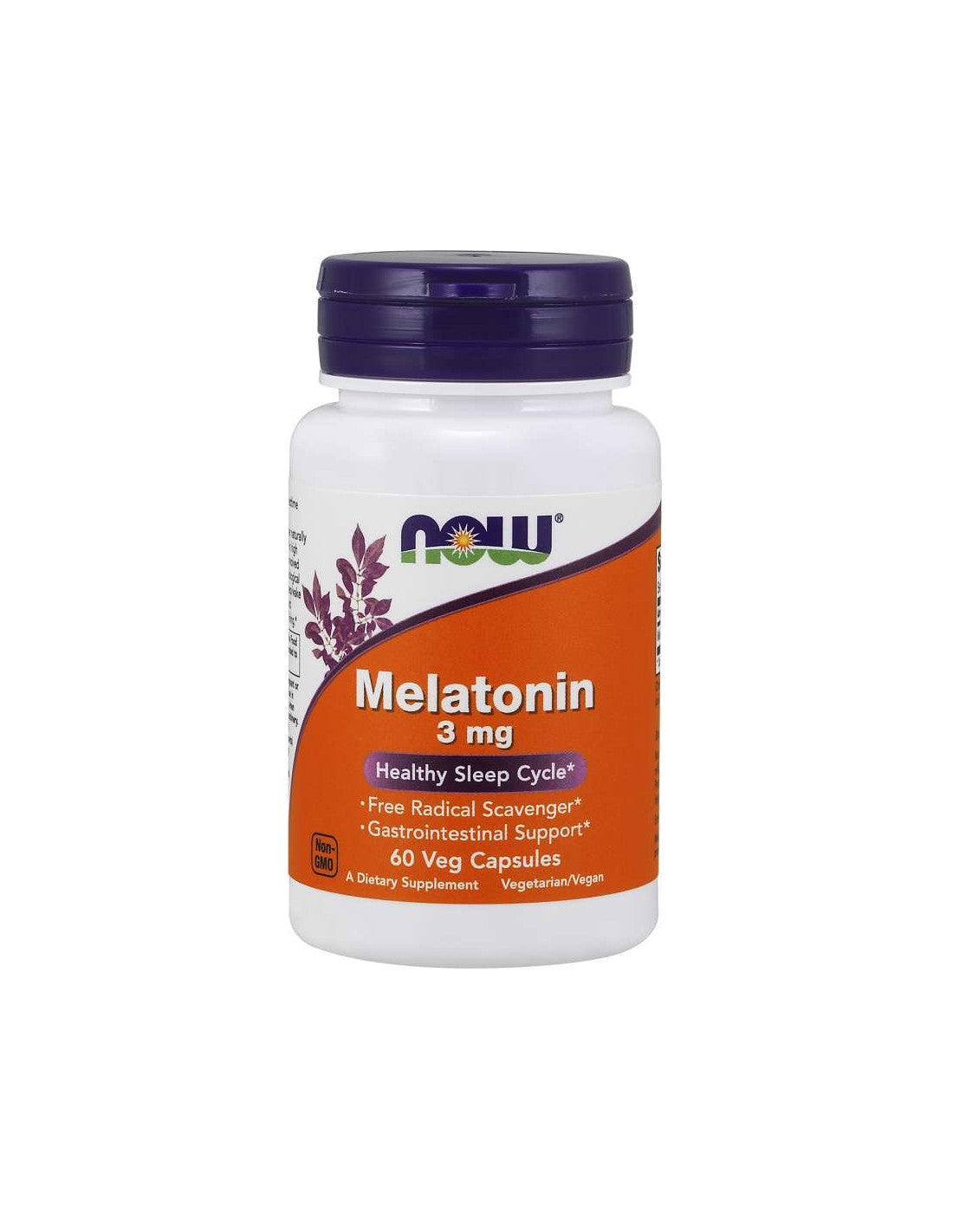 Now Melatonin, 60 Veggie Capsules, 3 mg, Support Healthy Sleeping Cycle