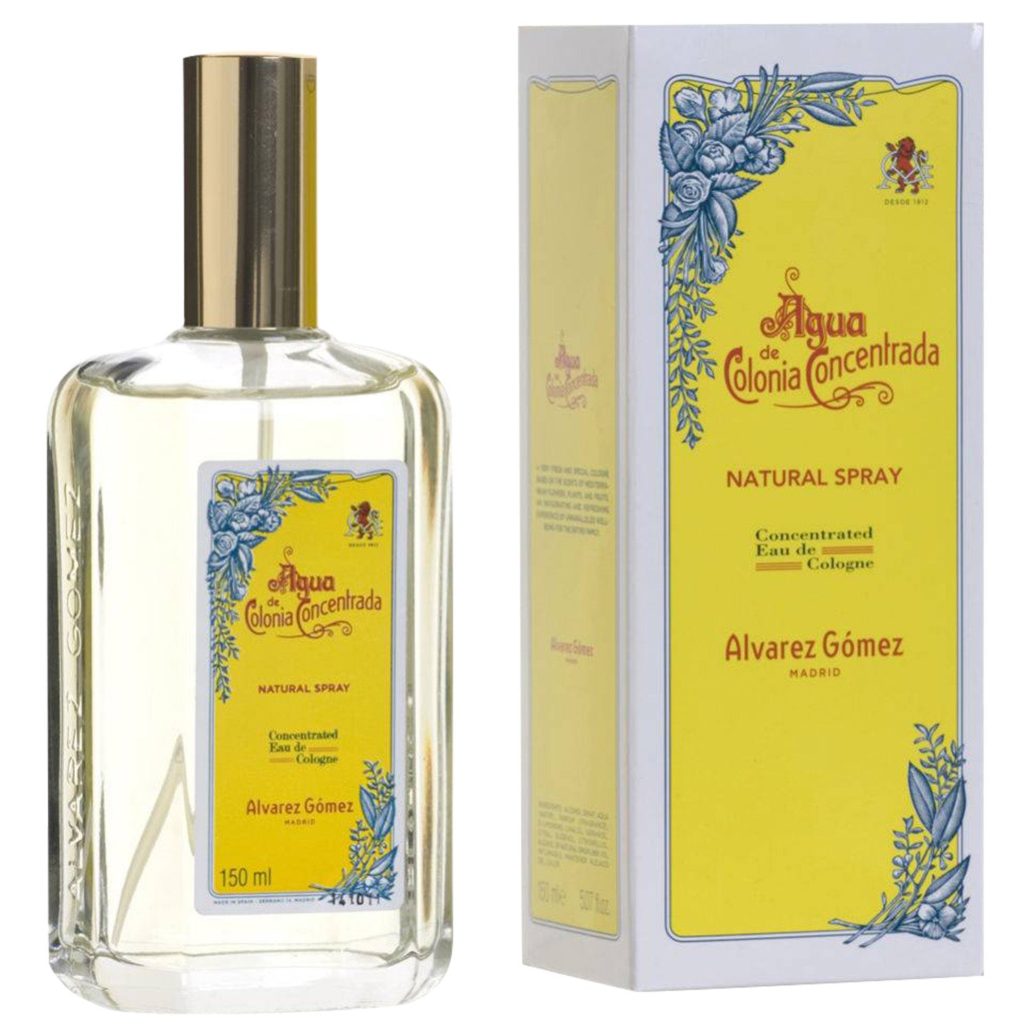 Alvarez Gomez Concentrated Eau De Cologne Spray,  150 ML, Green And Natural Touch