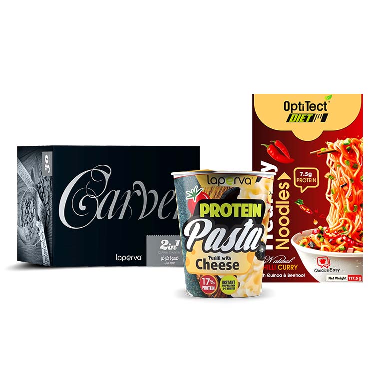 LAPERVA CARVER SLIMMING COFFEE 2 In 1, PROTEIN PASTA OPTI DEIT, CHILLI HEALTHY NOODLES 1