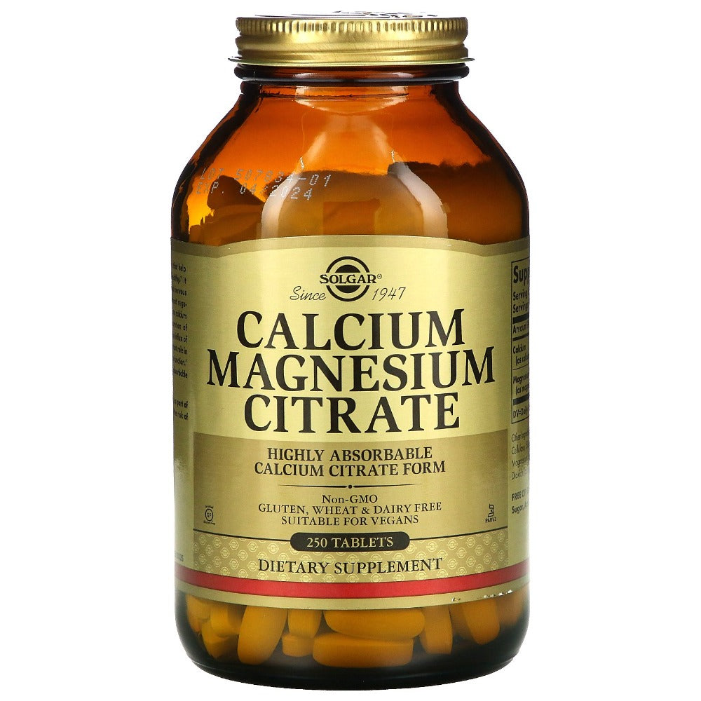Solgar Calcium Magnesium Citrate, 250 Tablets, Supports Healthy Bones & Teeth