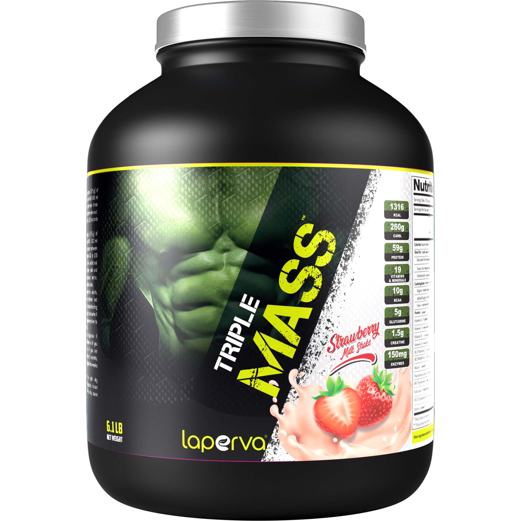 Laperva Triple Mass Gainer,6 LB, More Than 59 Grams of High-Quality Protein