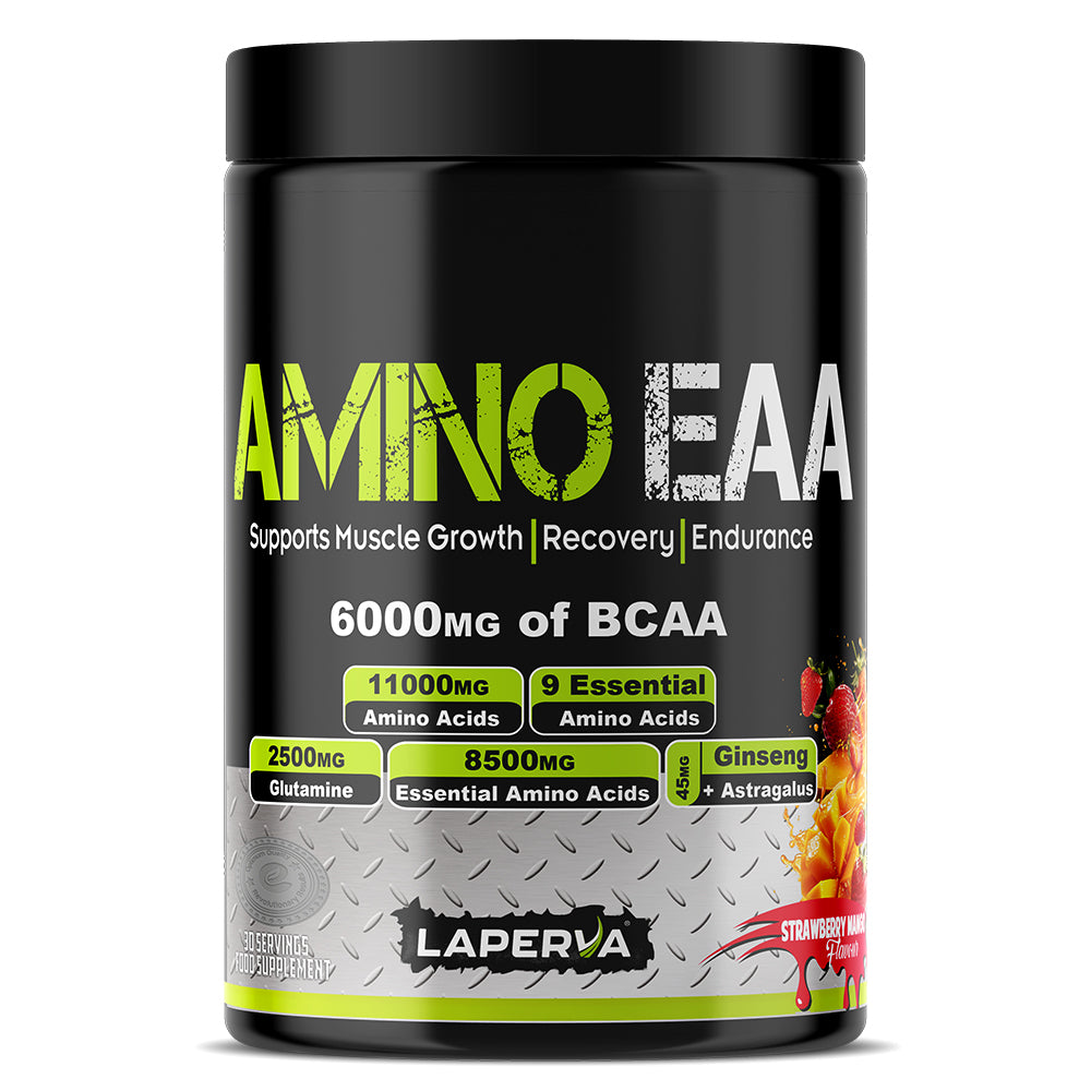 Laperva Amino EAA + Glutamine, Strawberry Mango, 390 Gm, 11000 mg Amino Acids