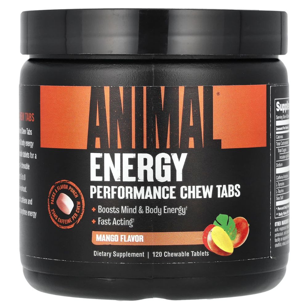 Universal Nutrition Energy Perfomance, Mango, 120 Chewable Tablets, Boosts Mind and Body Energy