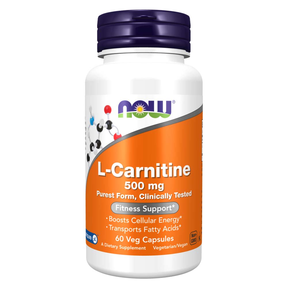 Now L Carnitine, 60 Veggie Capsules, 500 mg, Purest Form, Clinically Tested