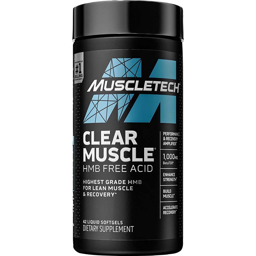 Muscletech Clear Muscle Hmb Free Acid, 42 Softgels, 1,000 Mg Betator, Boost Strength