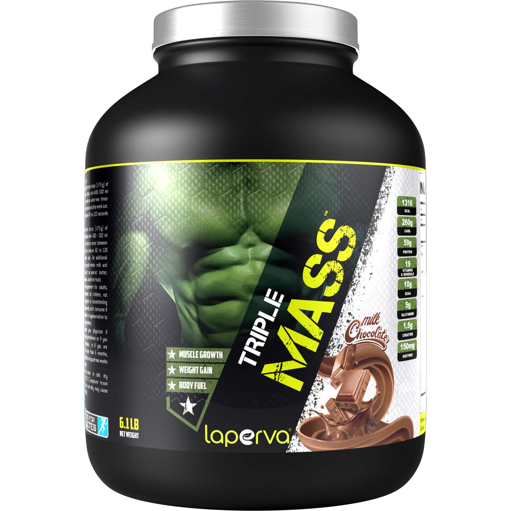 Laperva Triple Mass Gainer,6 LB, More Than 59 Grams of High-Quality Protein