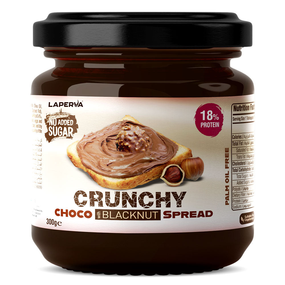 Laperva No Added Sugar Spread, Crunchy Choco Black Nut, 300 Gm, Maltitol Sweetener