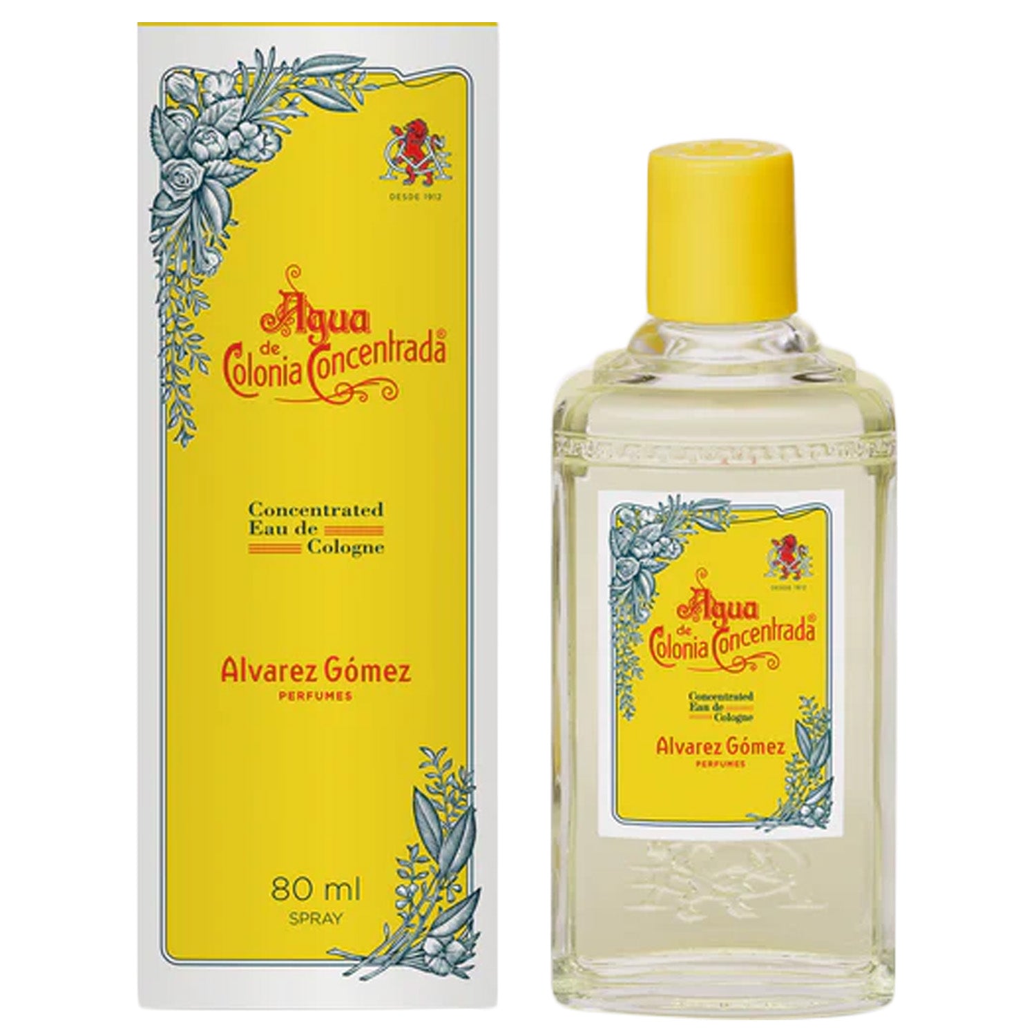 Alvarez Gomez Concentrated Eau De Cologne Spray, Original, 80 ML, Green And Natural Touch