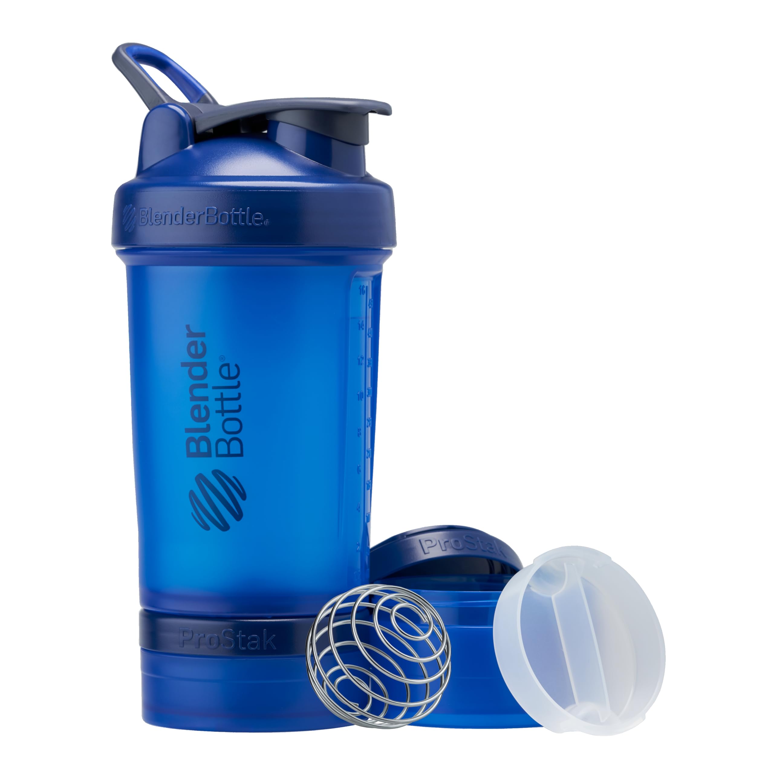 Laperva Blender Bottle Prostak Shaker, Blue, 2 Fully Independent Jars, Twist n' Lock System