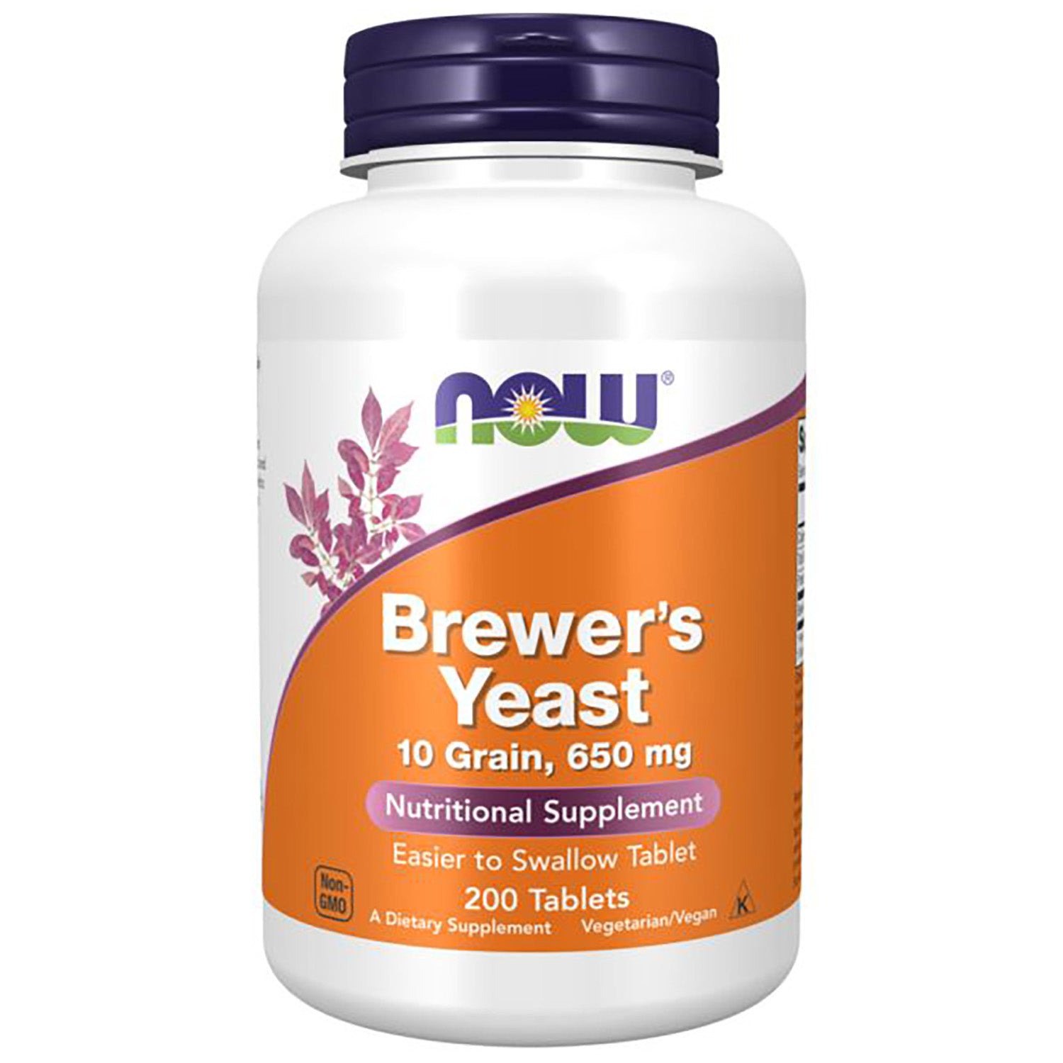 Now Brewers Yeast, 200 Tablets, 650 mg, Improve Digestive Health, Natural Source of Vitamin B and Minerals