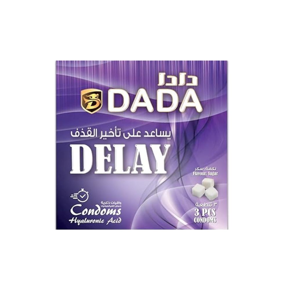 Dada Delay Sugar Condoms, Pack of 3 Pcs, Long-lasting and Delay Ejaculation