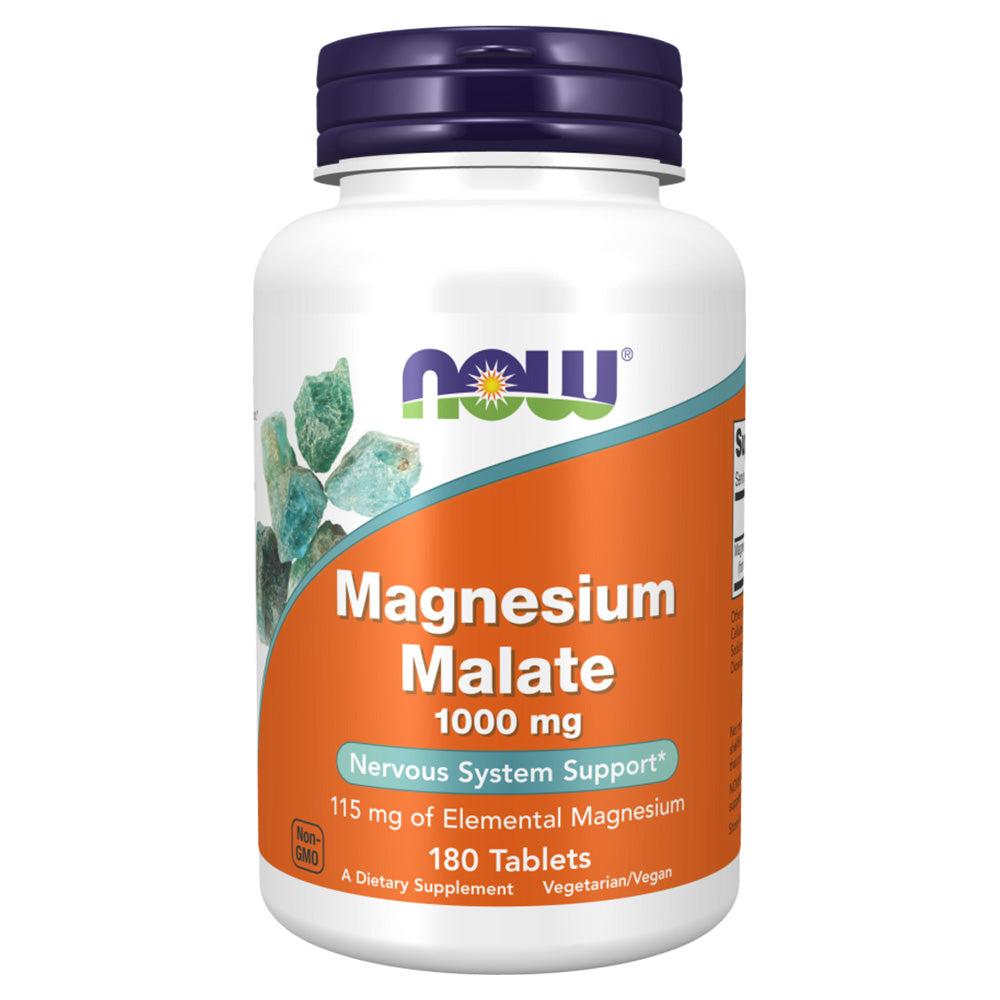 Now Magnesium Malate, 180 Tablets, 1000 mg, 115 mg of Elemental Magnesium