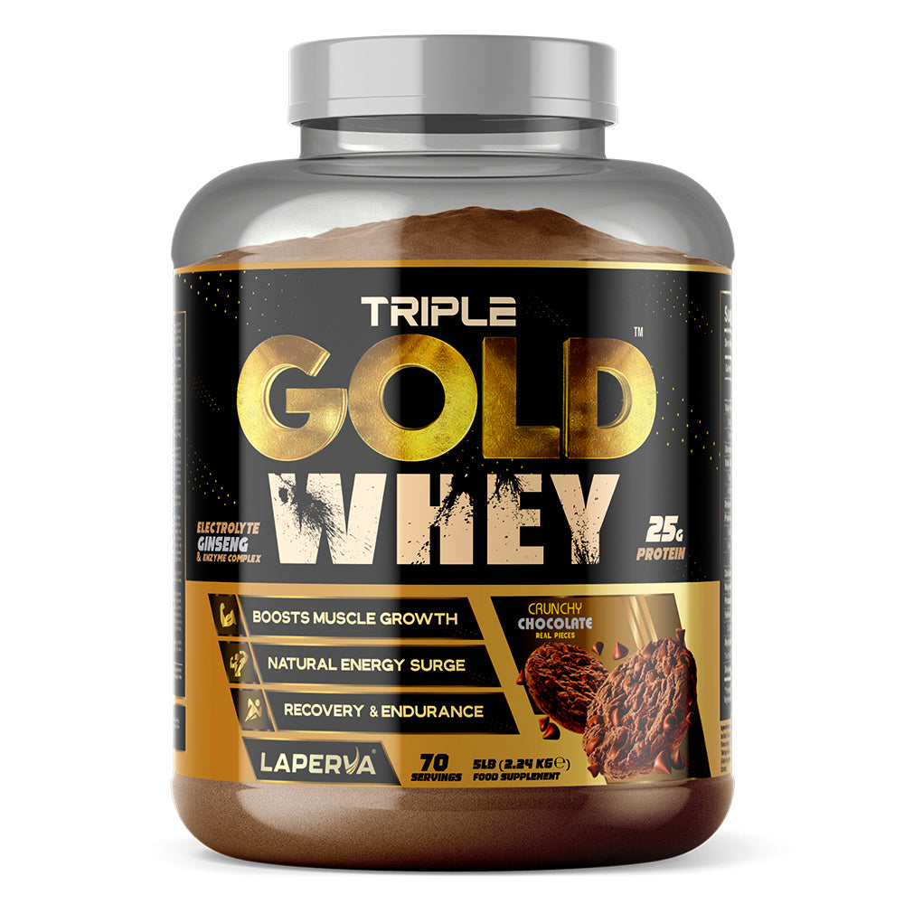 Laperva Triple Gold Whey, 5 LB, Contains Real Pieces, Recovery & Endurance