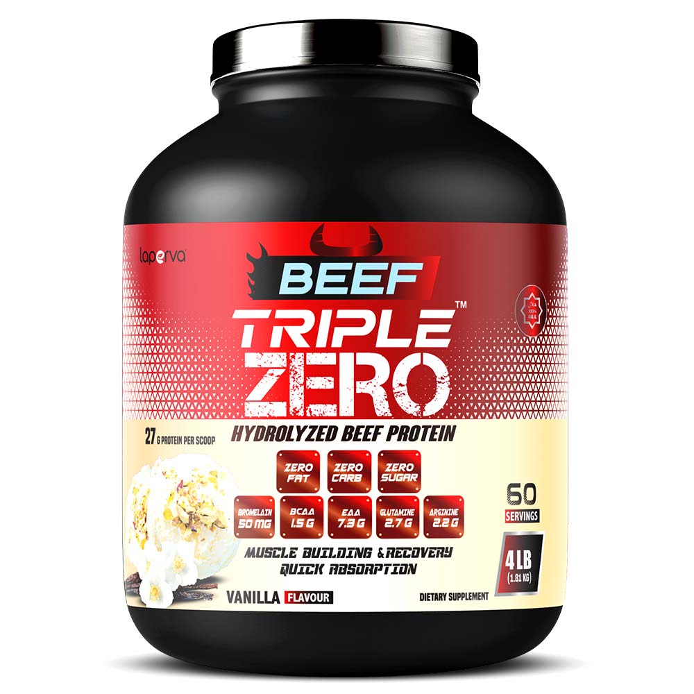 Laperva Beef Triple Zero Hydrolyzed, 4 LB, Halal Certified, 0 carb & 0 fat & 0 sugar