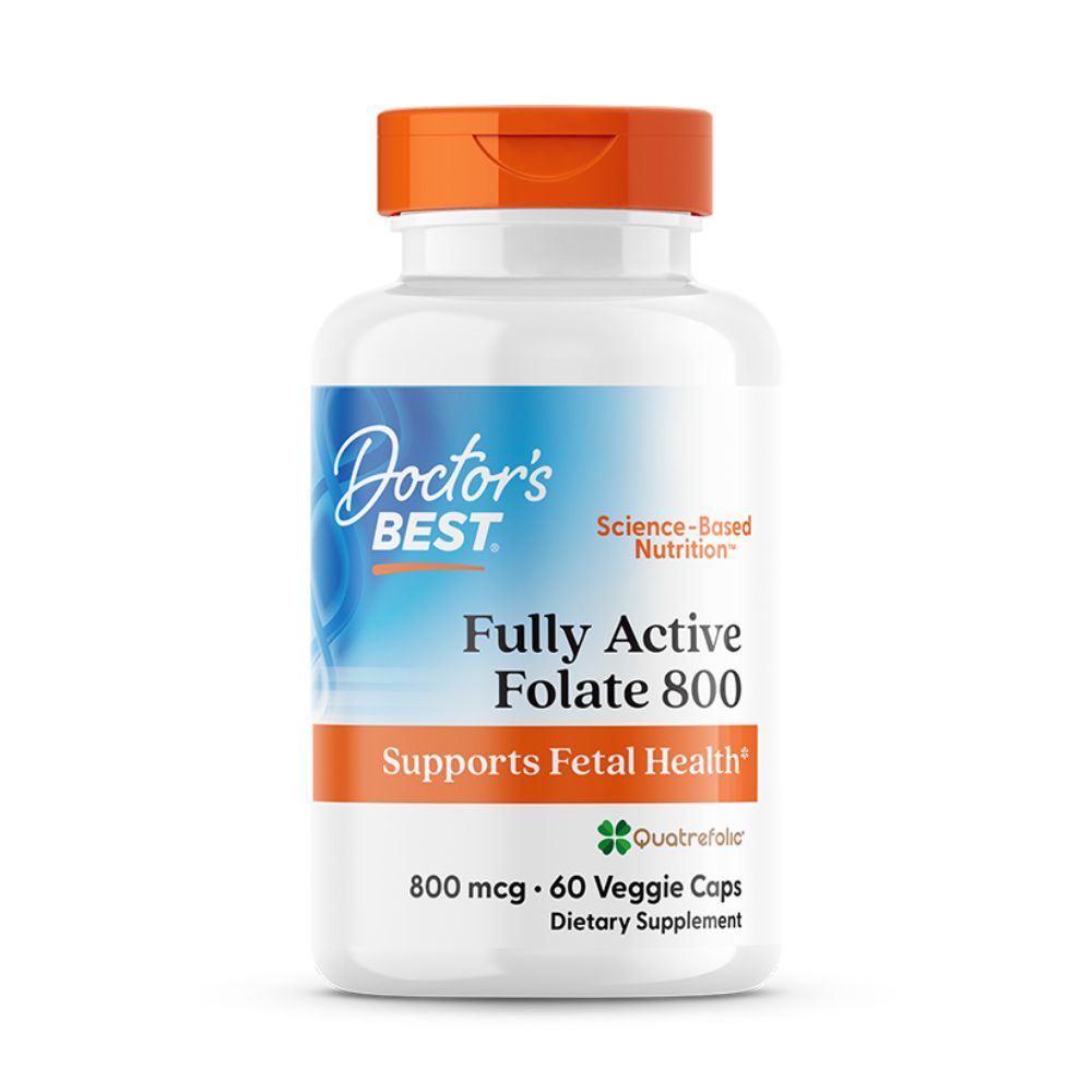 Doctor’s Best Fully Active Folate, 60 Veggie Capsules, 800 mcg, Helps Support a Healthy Prenatal