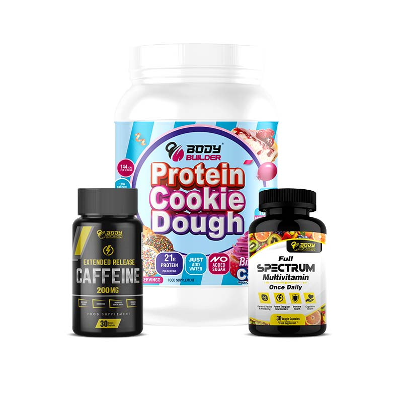BODY BUILDER COOKIE DOUGH , EXTENDED RELEASE CAFFEINE, FULL SPECTRUM MULTIVITAMIN