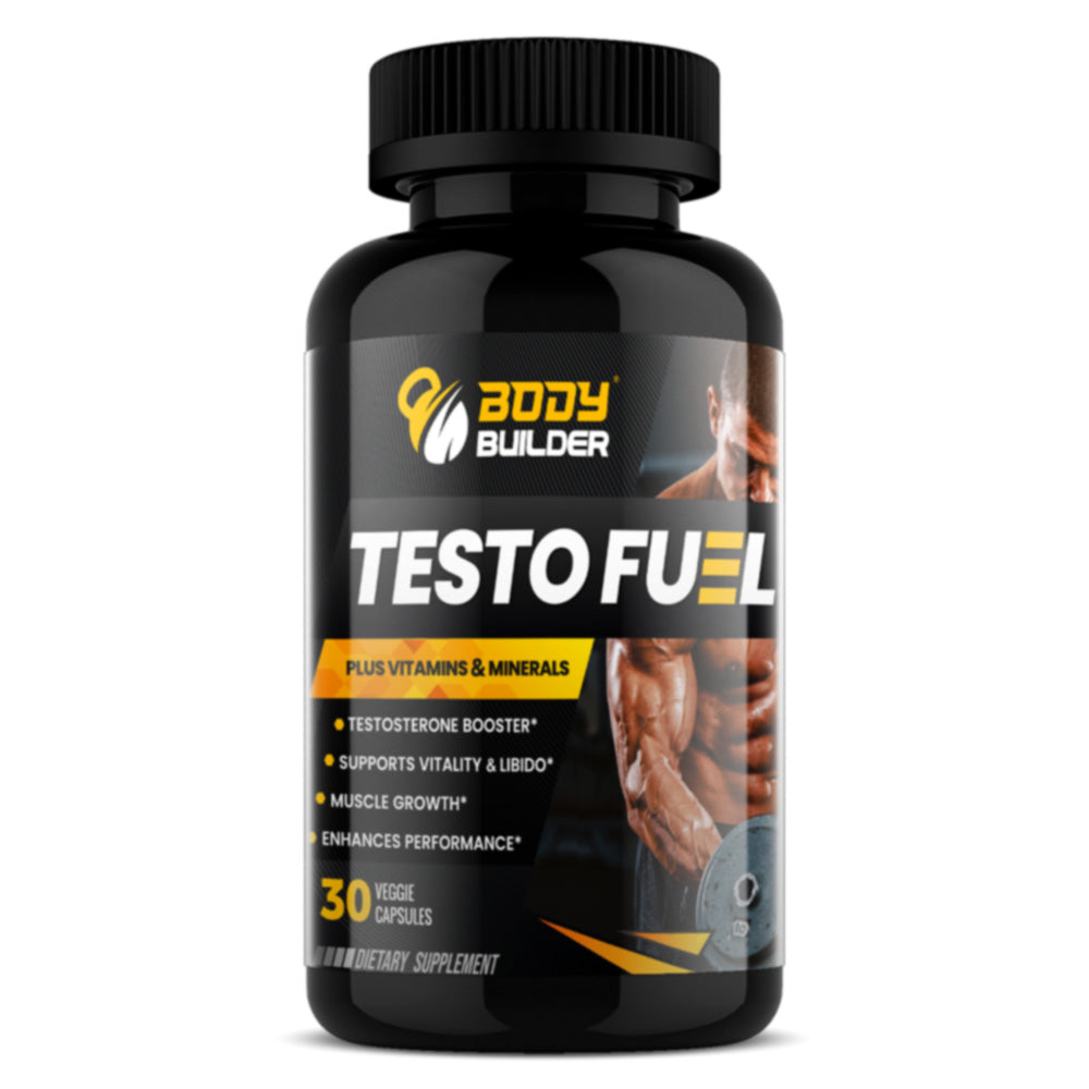 Body Builder Testo Fuel, 30 Veggie Capsules, Testosterone Booster, Supports Vitality & Libido