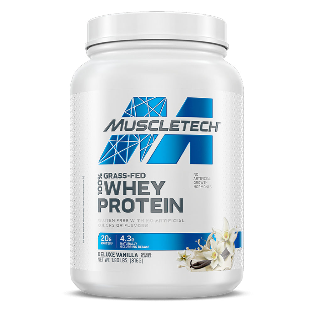 MuscleTech 100% Grass-Fed Whey Protein, 1.8 LB, 20g Protein