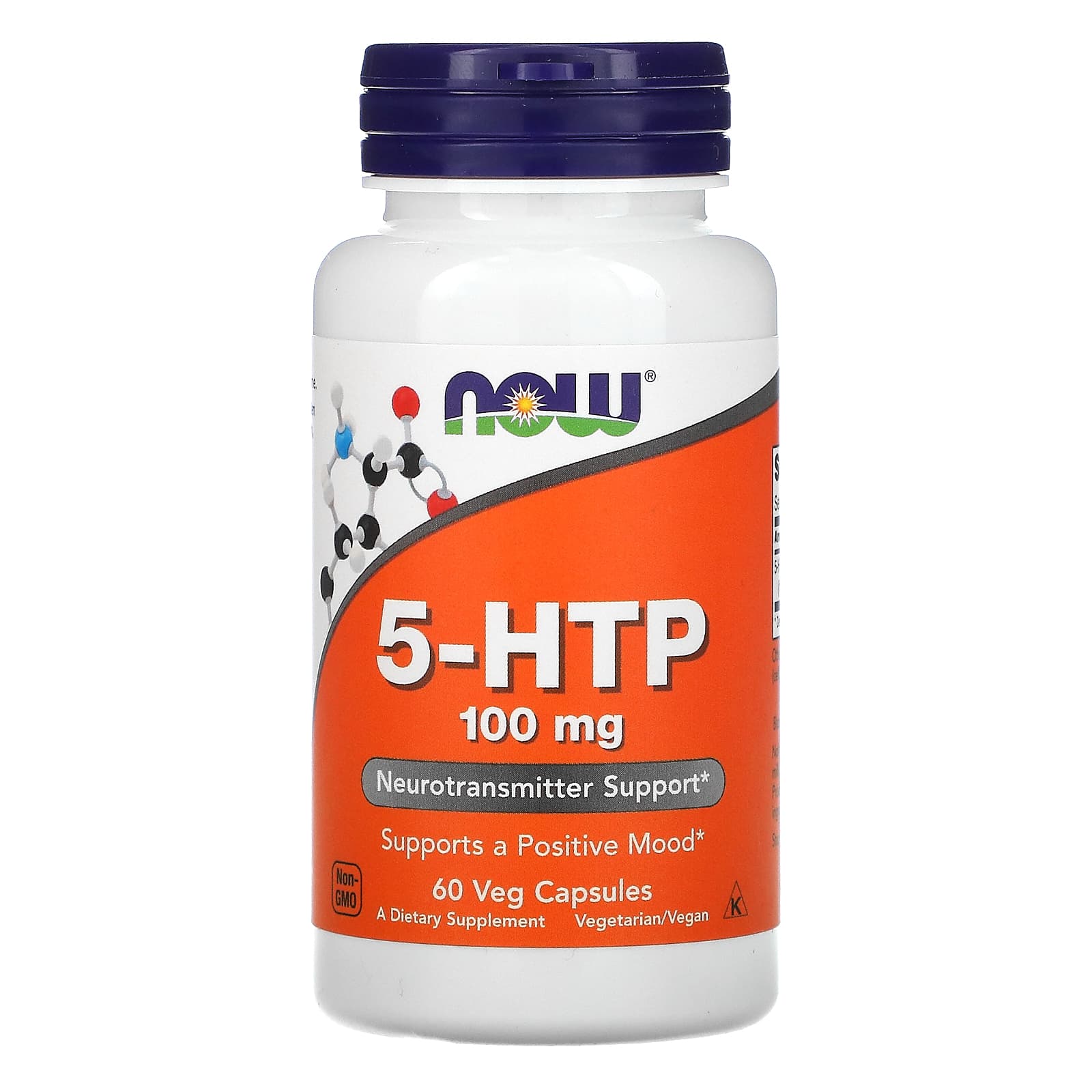 Now 5-HTP, 60 Veggie Capsules, 100 mg, Improve Mood, Vegetarian/Vegan