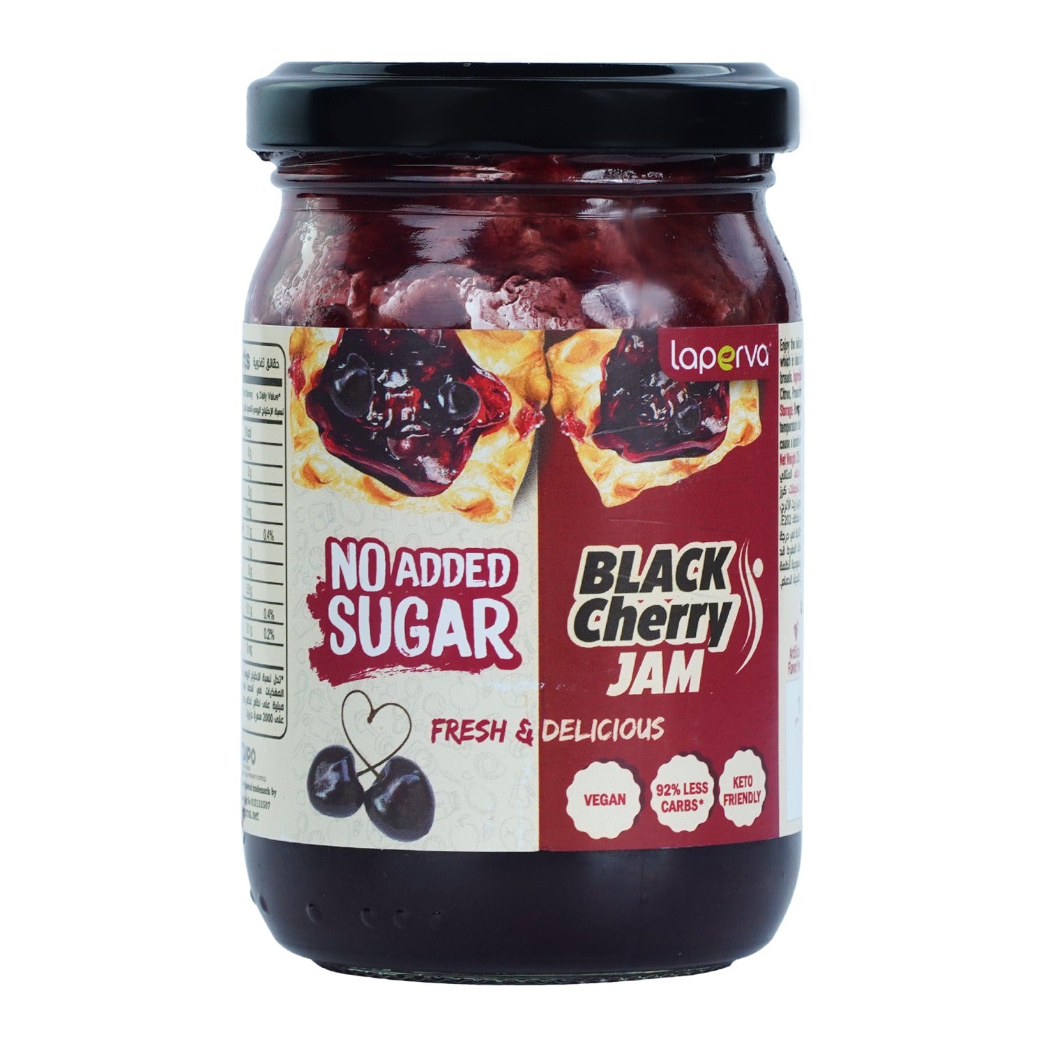 Laperva No Added Sugar Jam, Black Cherry, 235 Gm, No Added Sugar, Suitable for Vegen