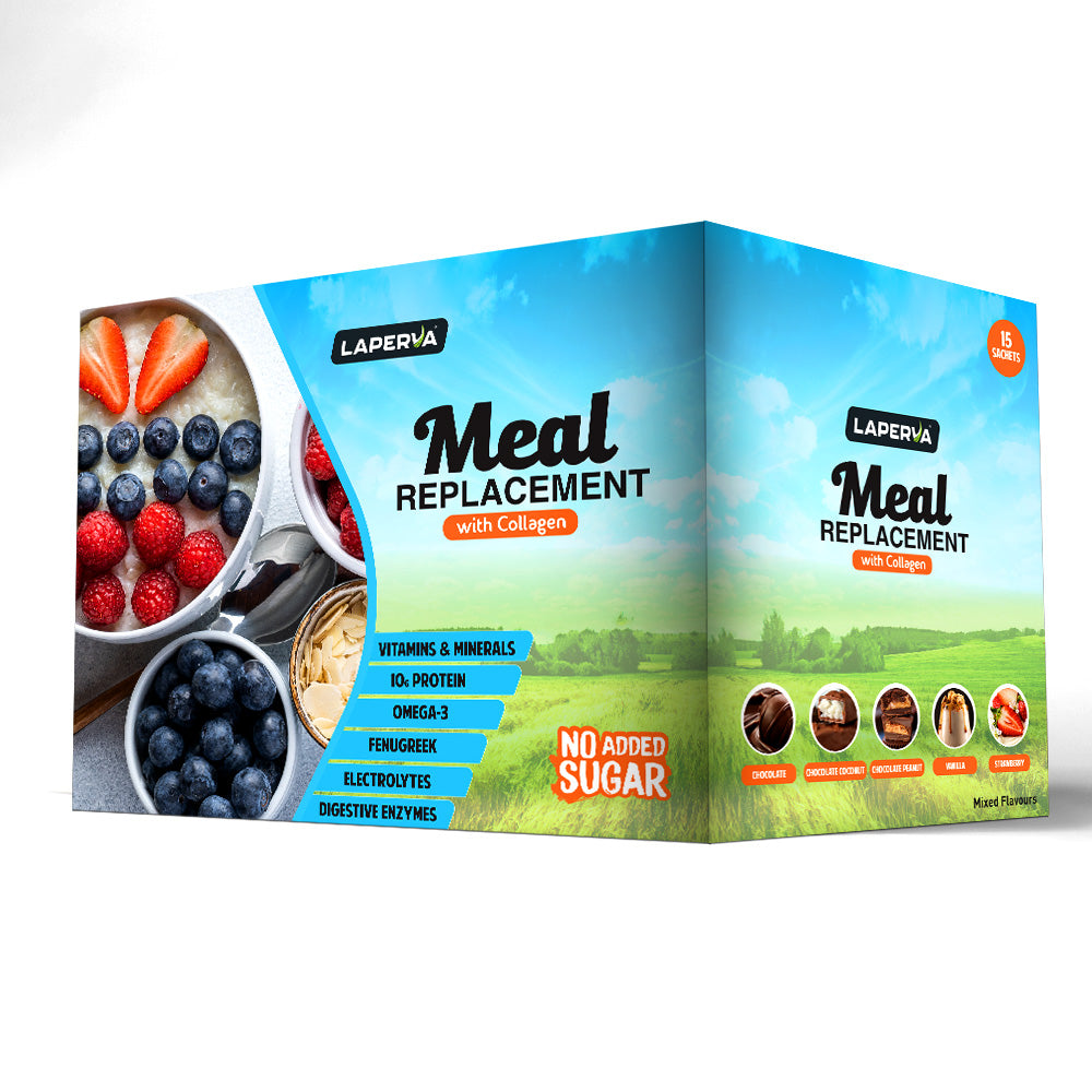 Laperva Meal Replacement with Collagen, Mix Flavor, 15 Sachets, Vitamins & Minerals