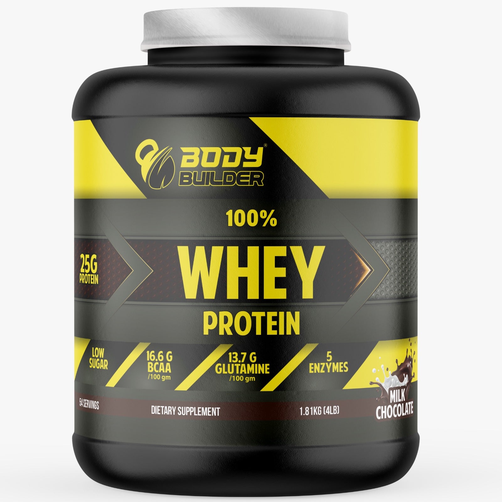 Body Builder Whey Protein,4 LB, 25 g of Whey Protein Per 1 Scoop