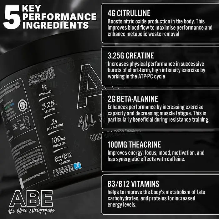 Applied Nutrition ABE, Icy Blue Raz, 315 Gm, Reduction of Tiredness & Fatigue