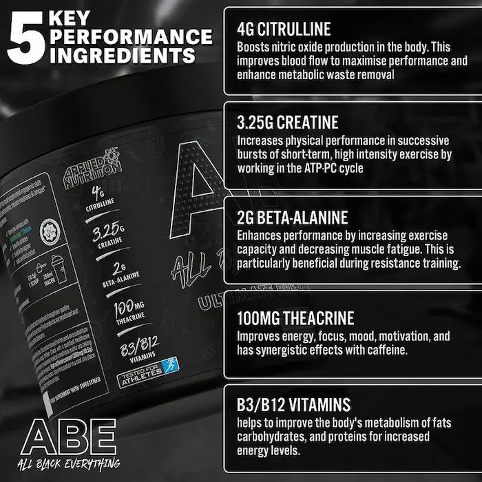 Applied Nutrition ABE, Baddy Berry, 315 Gm, Reduction of Tiredness & Fatigue