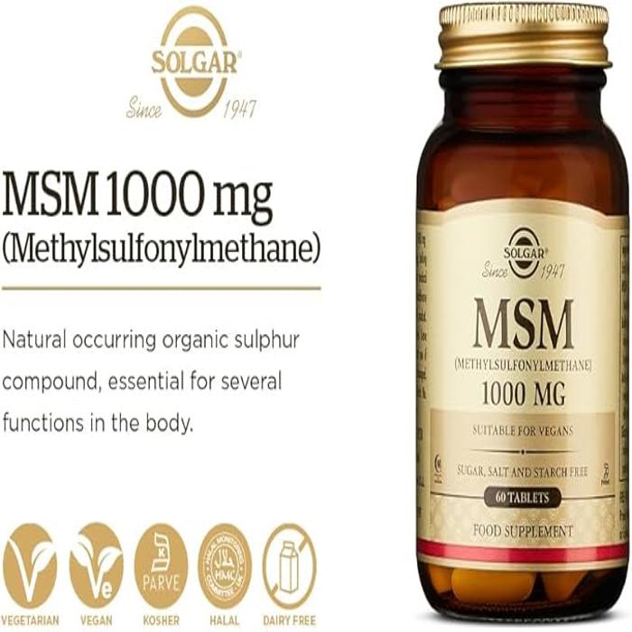 Solgar Msm, 1000 mg, 120 Tablets, Supports Collagen & Connective Tissue