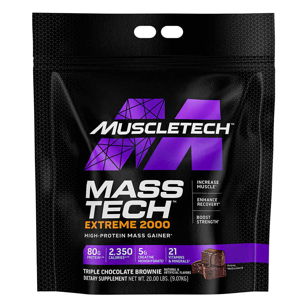 Muscletech Mass Tech Extreme 2000, Triple Chocolate Brownie, 20 LB, Contains a Massive 2,000 Calories Per Serving