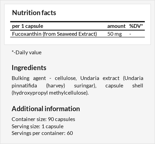 Fucoxanthin - Metabolism & Weight Loss Supplement - nutrimarketae