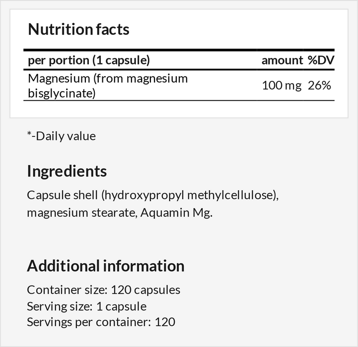 Magnesium Bisglycinate - Energy Boost & Stress Solutions - nutrimarketae