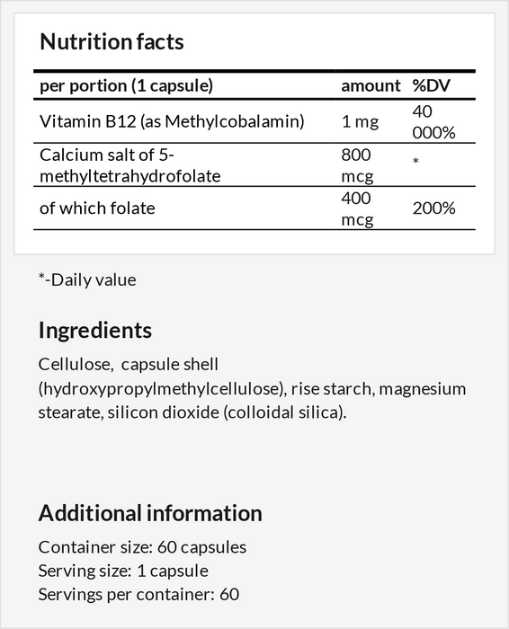 Methyl B12 + 5-MTHF - Body & Health Multi-Vitamin - nutrimarketae