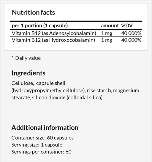 Hydroxo Adeno B12 - High Potency & Brain Support - nutrimarketae