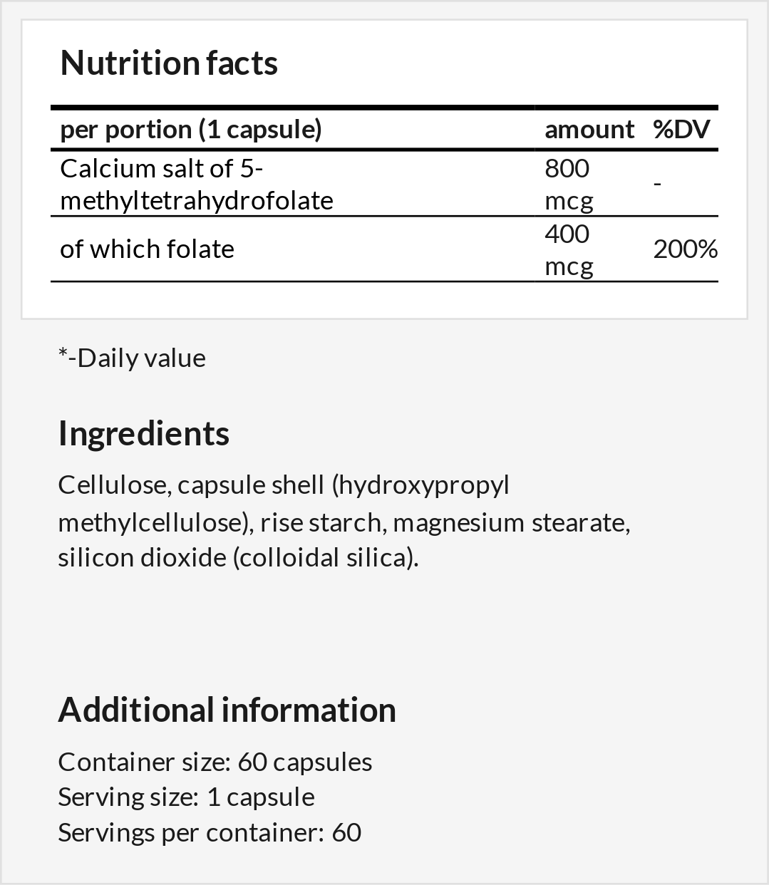 5-MTHF - Energy & Immunity Support - nutrimarketae